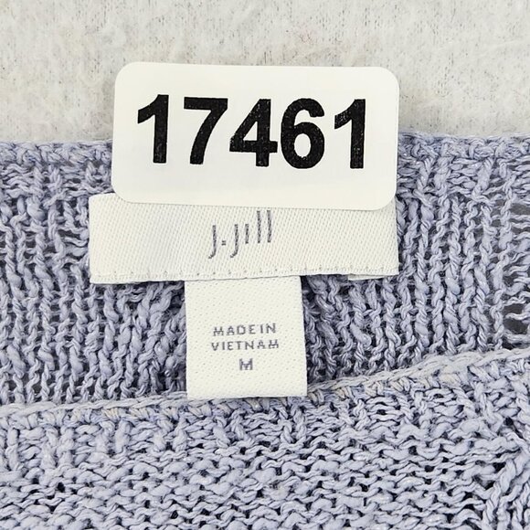 J Jill Sweater Womens Medium Purple Cable Knit Long Sleeve Boat Neck Pullover - Picture 6 of 10